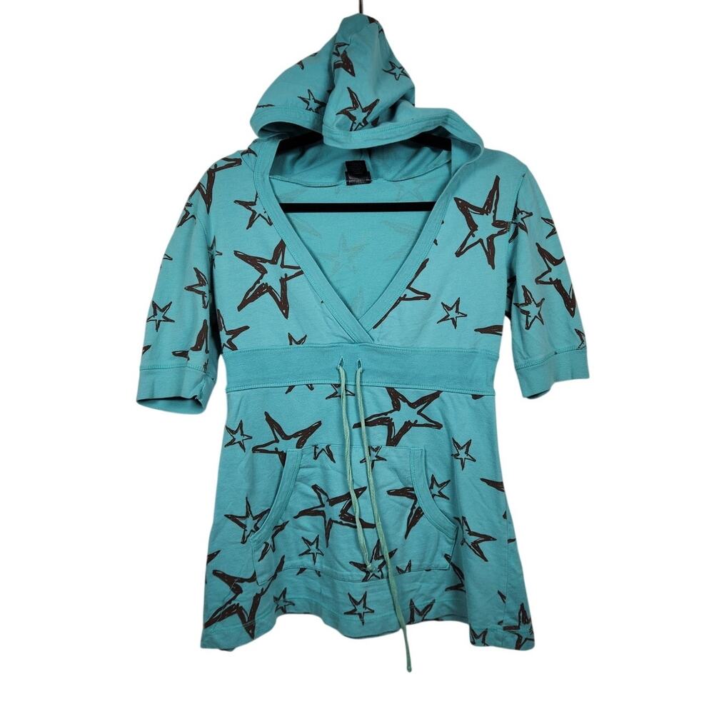 Vintage y2k Vanity Hoodie Peplum Baby Top Stars Skate 90s 00s Bella Mallcore